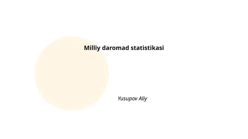 Milliy daromad statistikasi 1
