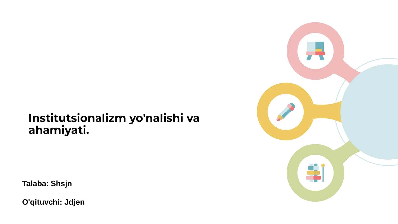 Institutsionalizm yo'nalishi va ahamiyati 1