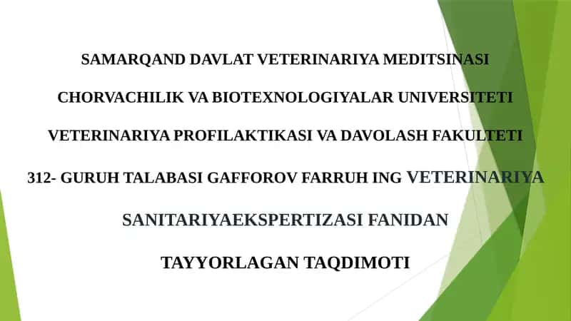 Veterinariya suti ekspertizasi 1
