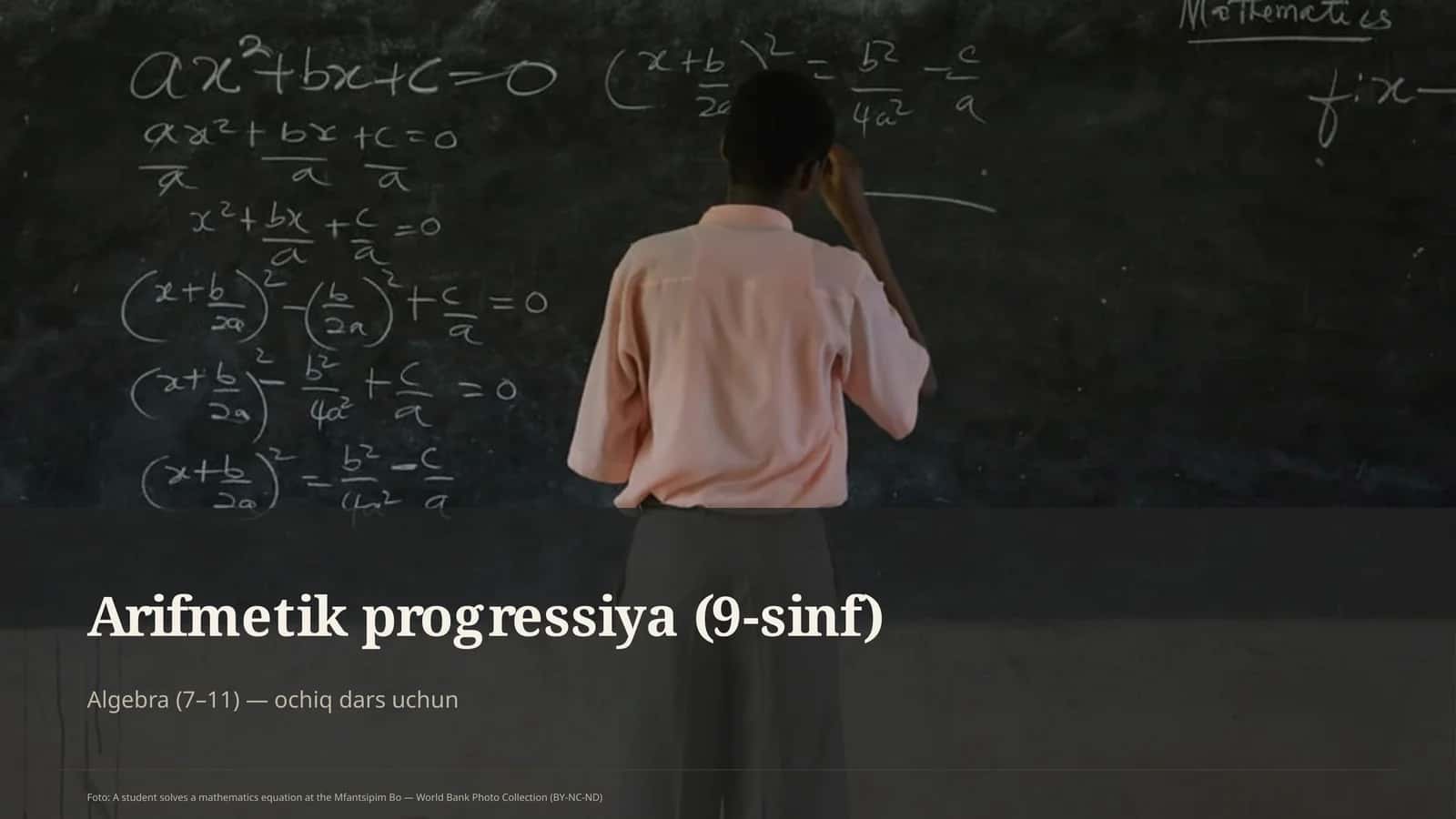 Arifmetik progressiya (9-sinf) 1