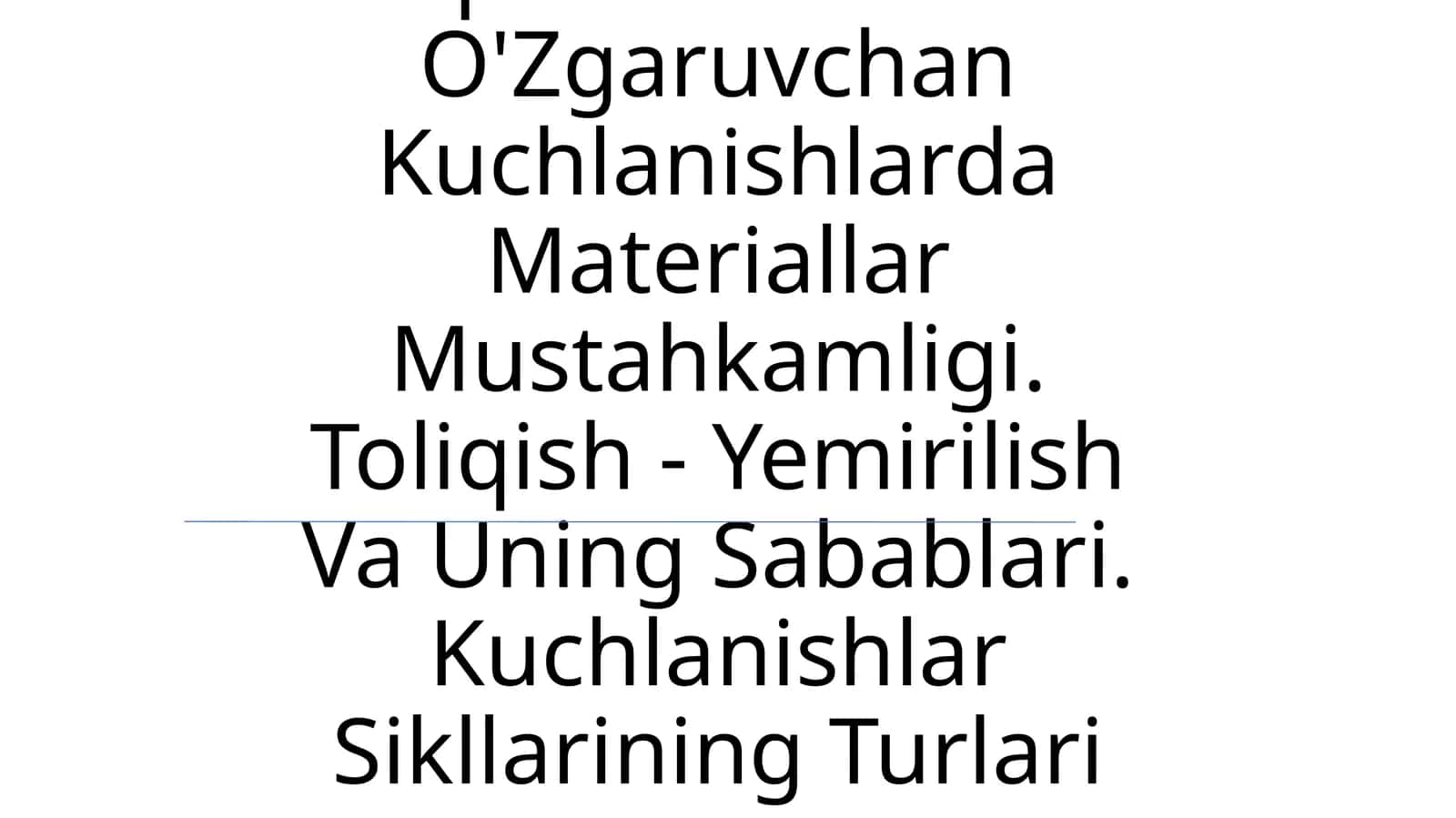 Kuchlanishlar Sikllarining Turlari 1