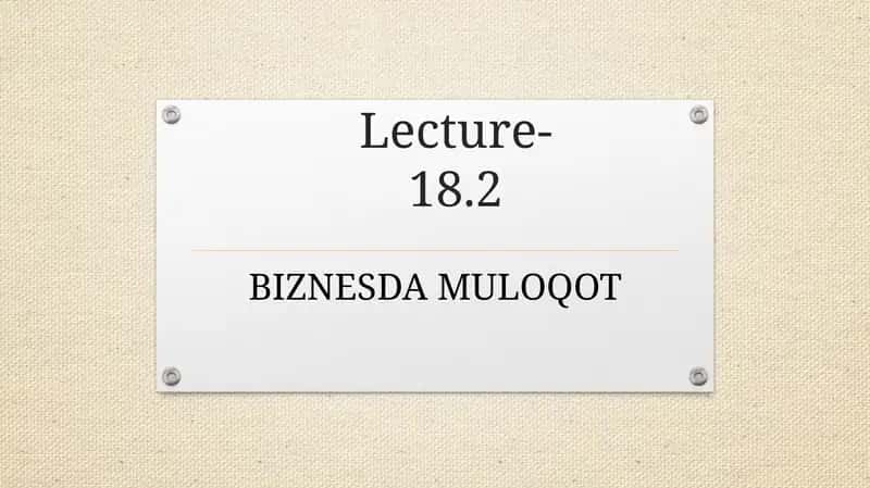 BIZNESDA MULOQOT 1