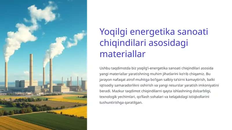Yoqilgi energetika sanoati chiqindilari asosidagi materiallar 1