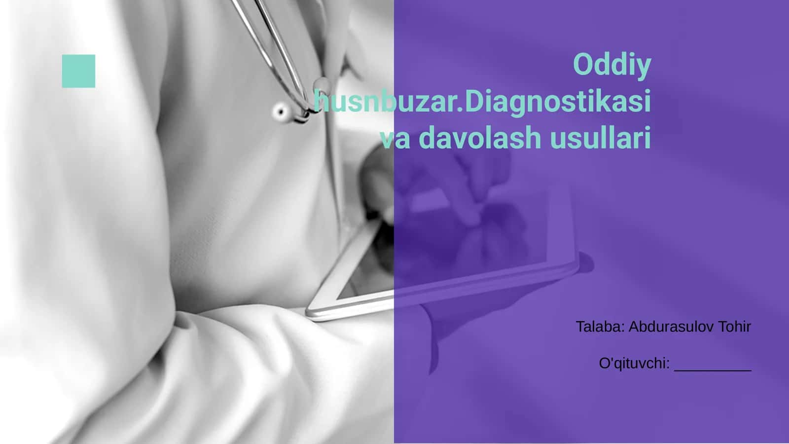 Oddiy husnbuzar.Diagnostikasi va davolash usullari 1