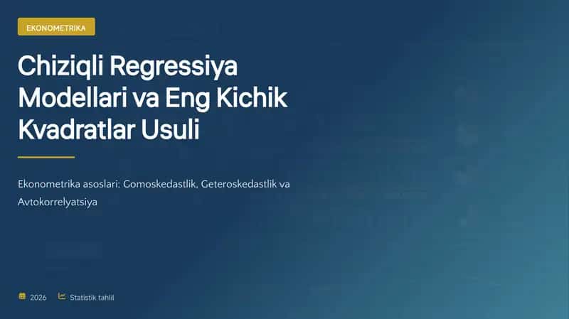 Geteroskedastiklikni aniqlash va avtokorrelyatsiya 1
