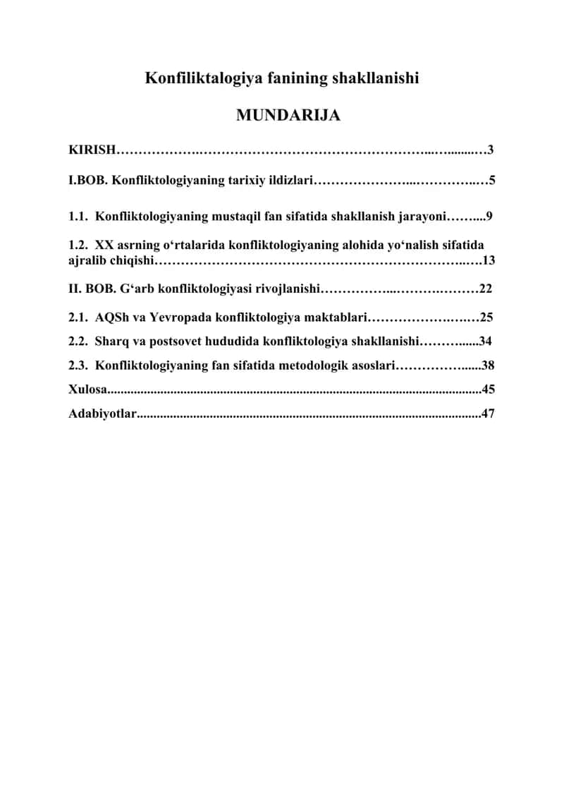 Konfliktologiya fanining shakllanishi 1