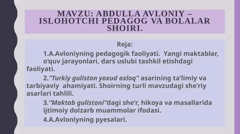 Abdulla Avloniy – islohotchi pedagog va bolar shoiri 1