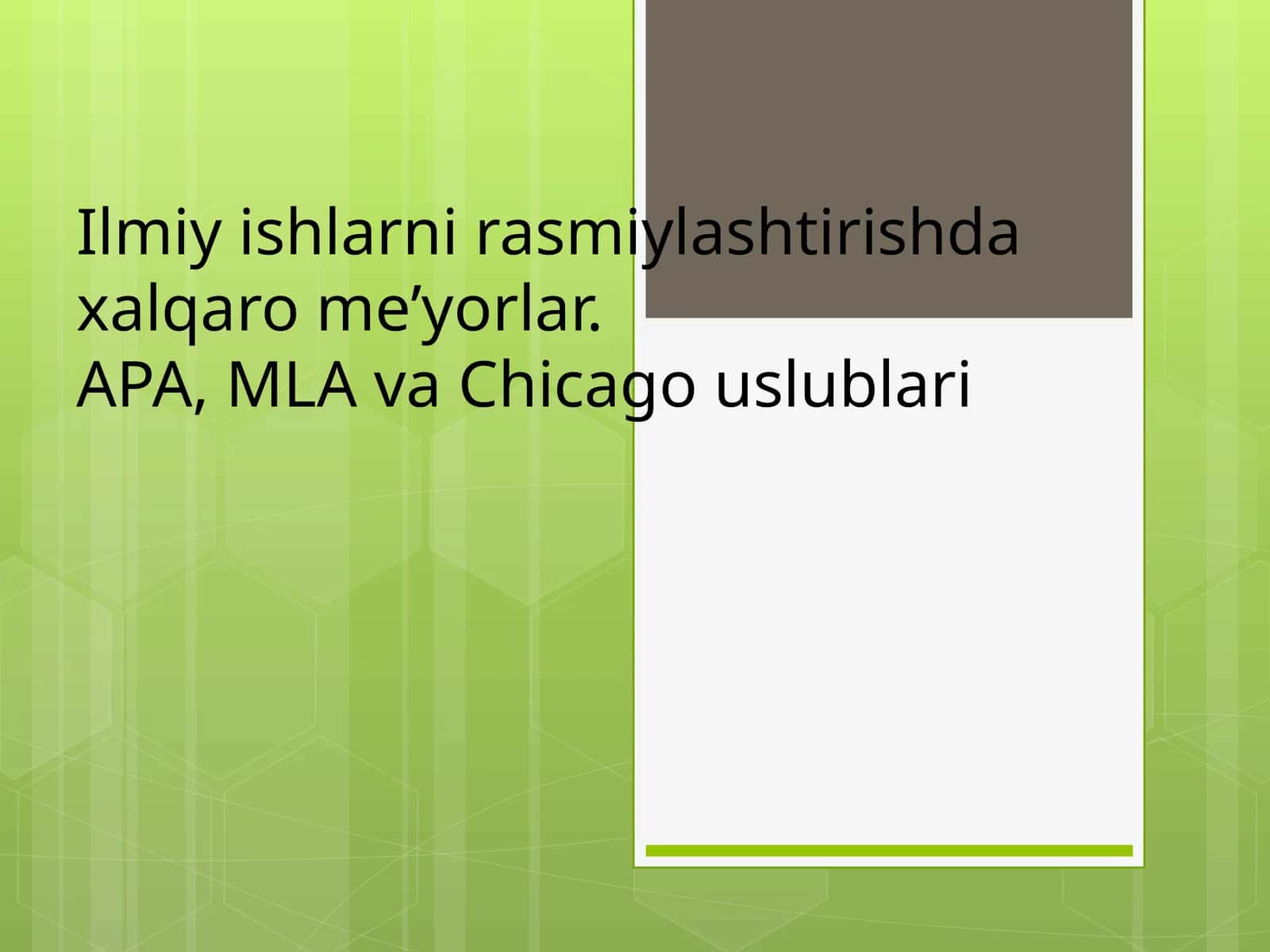 Ilmiy ishlarni rasmiylashtirishda xalqaro meʼyorlar 1