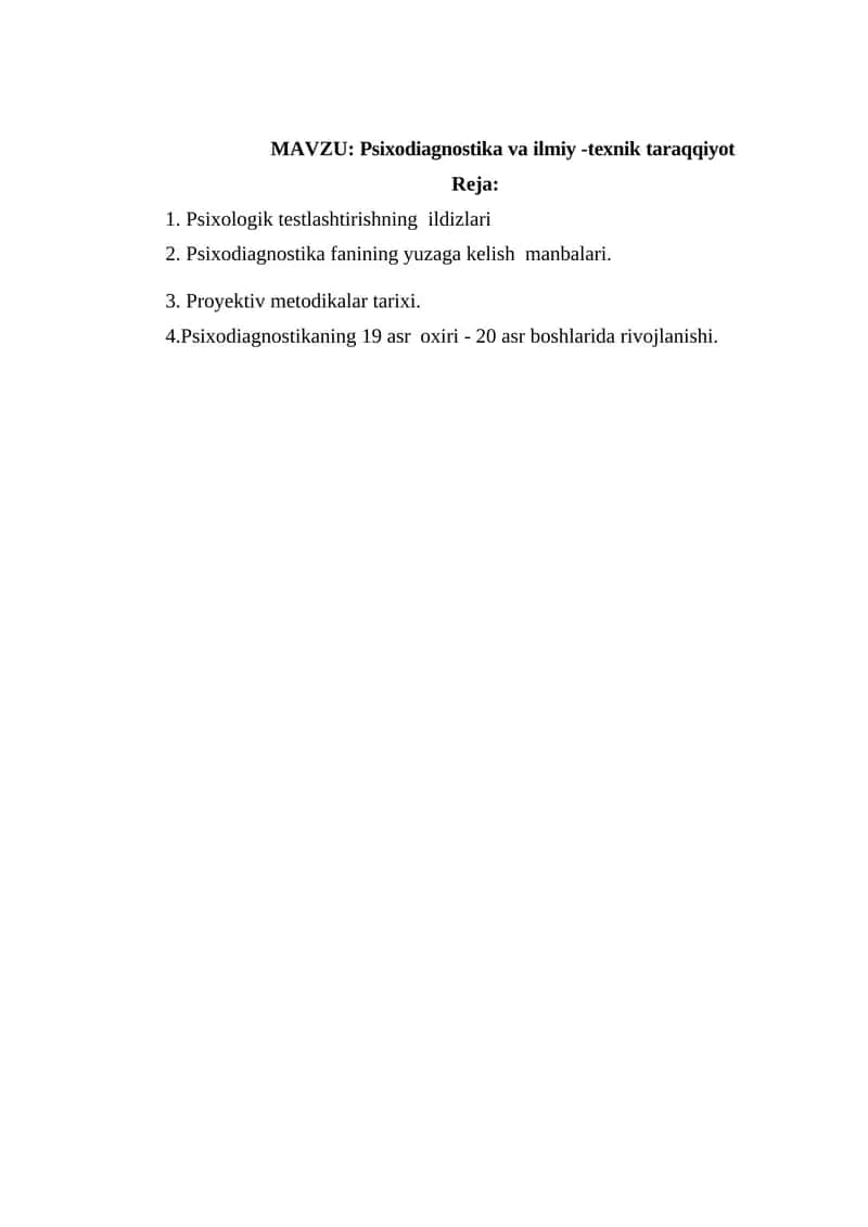 Psixodiagnostika va ilmiy-texnik taraqqiyot 1
