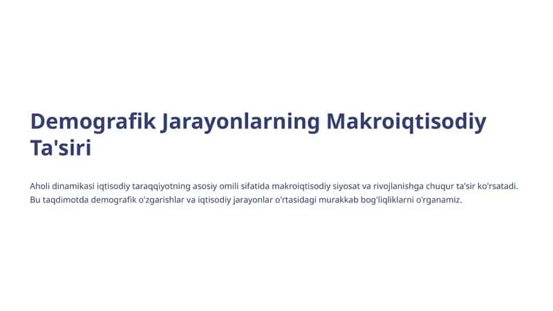 Demografik Jarayonlarning Makroiqtisodiy Ta'siri 1