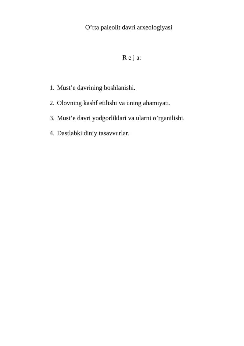 O’rta paleolit davri arxeologiyasi 1