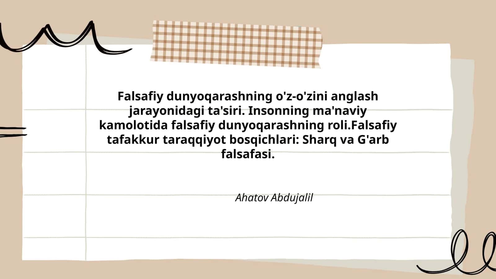 Falsafiy dunyoqarashning o'z-o'zini anglash jarayonidagi ta'siri 1