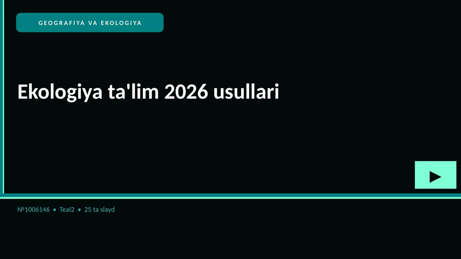 Ekologiya ta'lim 2026 usullari 1