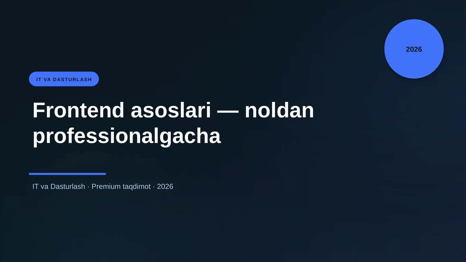 Frontend asoslari — noldan professionalgacha 1