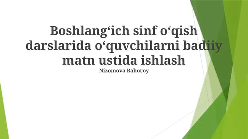 Nutq madaniyatini rivojlantirish 1