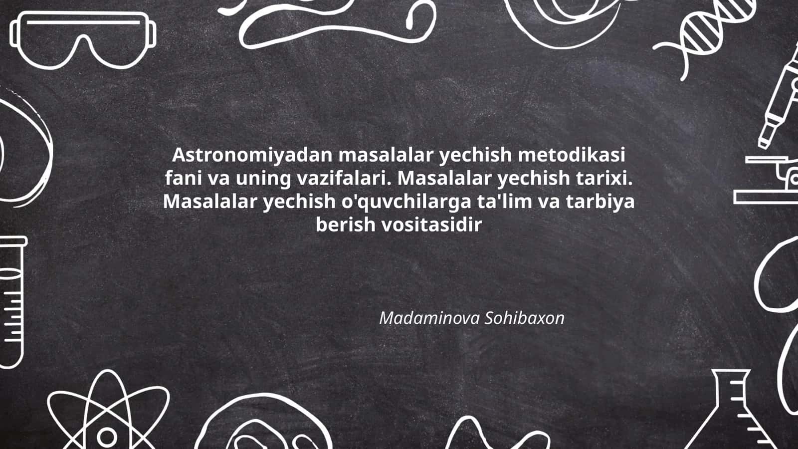 Astronomiyadan masalalar yechish metodikasi 1