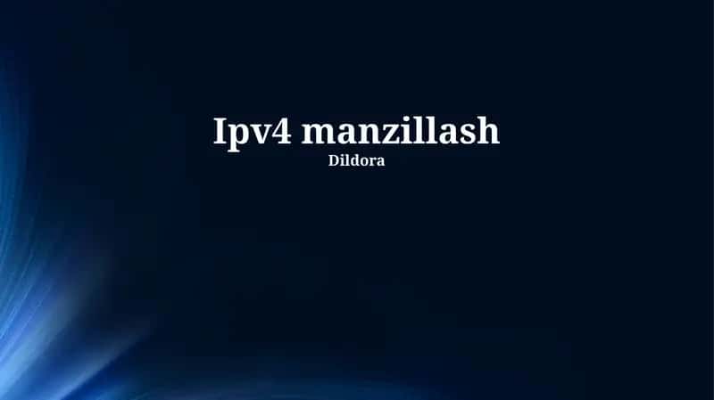 IPv4 manzillash 1