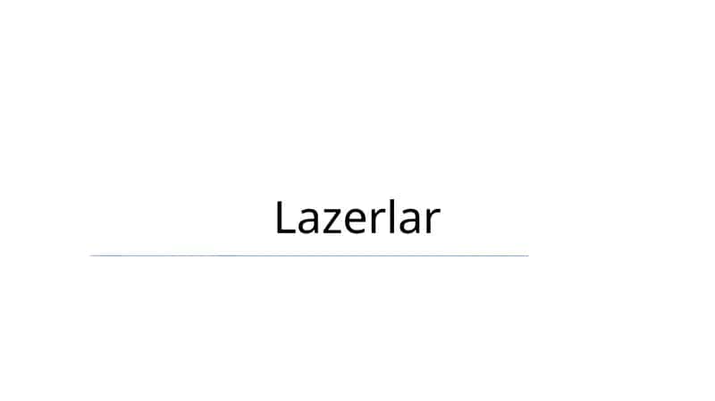 Lazerlar 1