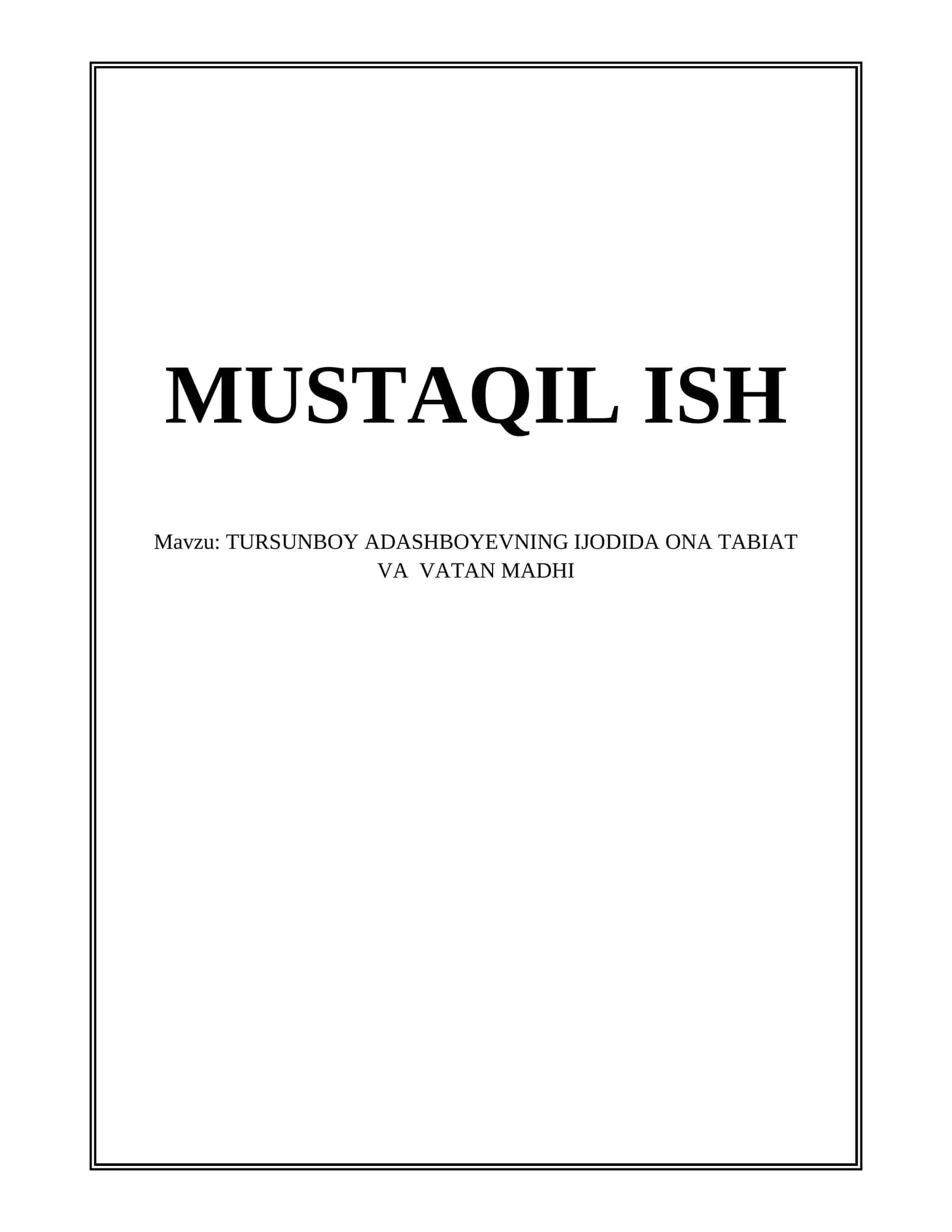 TURSUNBOY ADASHBOYEVNING IJODIDA ONA TABIAT VA VATAN MADHI 1