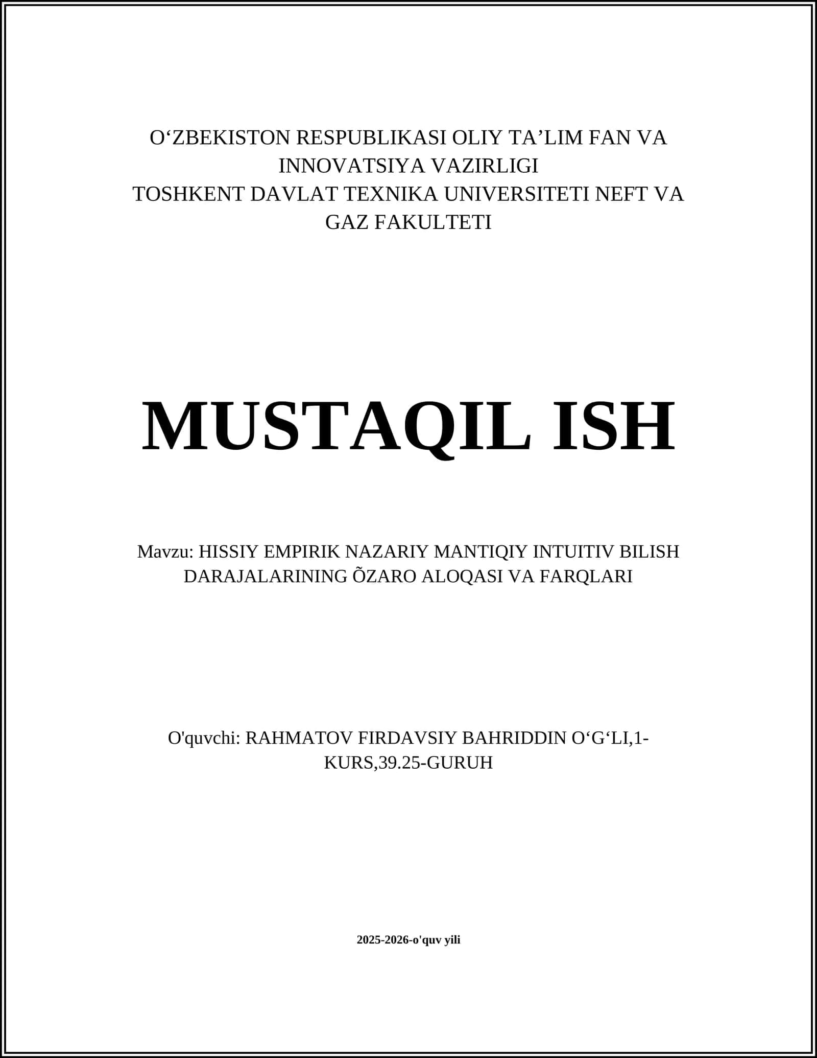 HISSIY EMPIRIK NAZARIY MANTIQIY INTUITIV BILISH DARAJALARINING ÕZARO ALOQASI VA FARQLARI 1