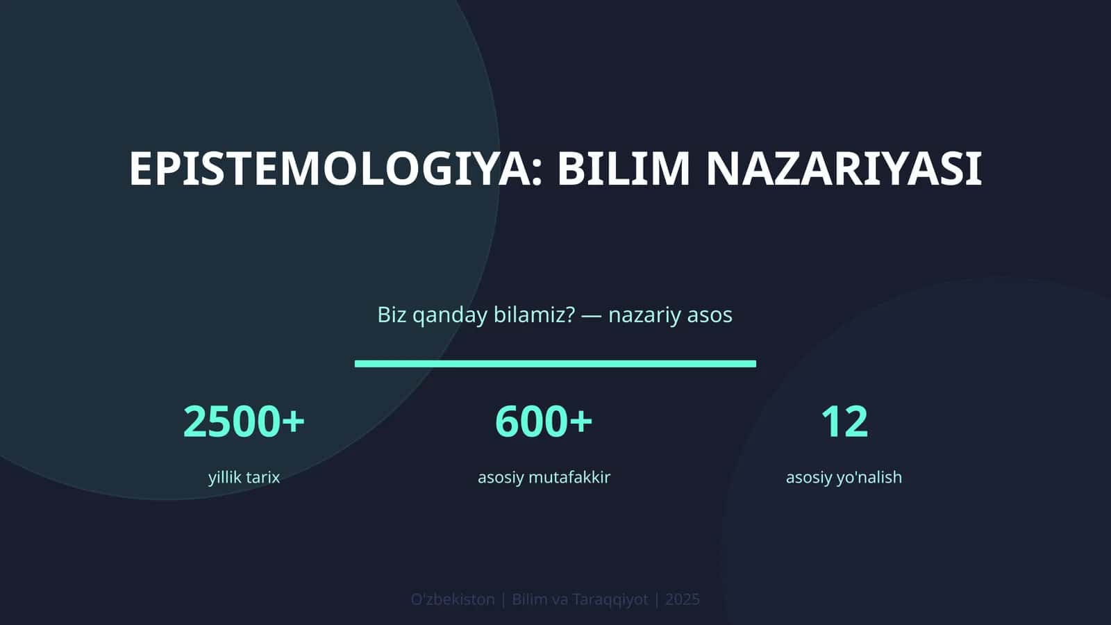 Epistemologiya: bilim nazariyasi 1