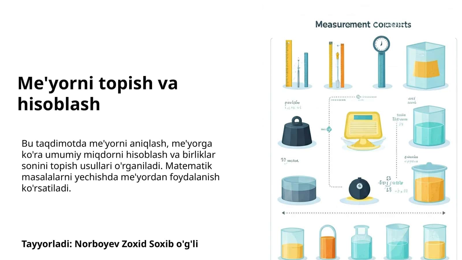 Me'yorni topish va hisoblash 1