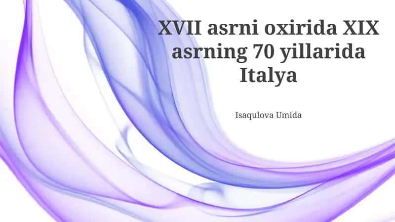 Italiya Qirolligi Birlashishi va Ko'tarilishi 1