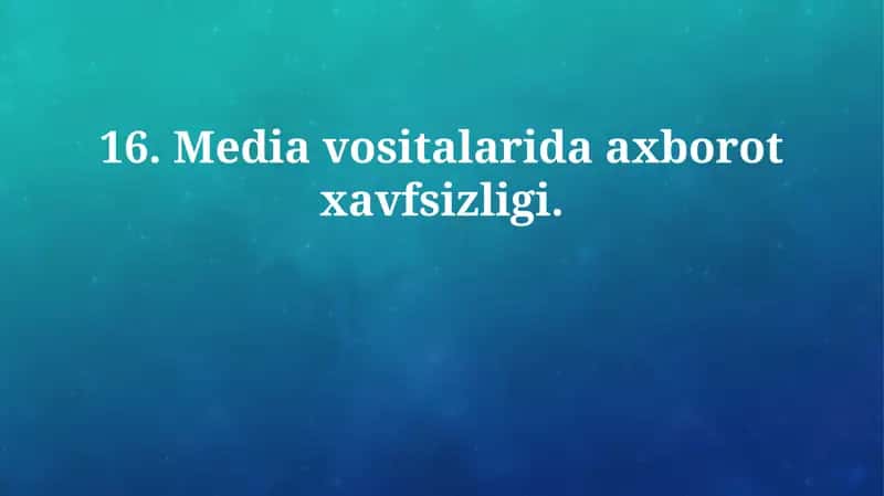 Axborot xavfsizligi 1