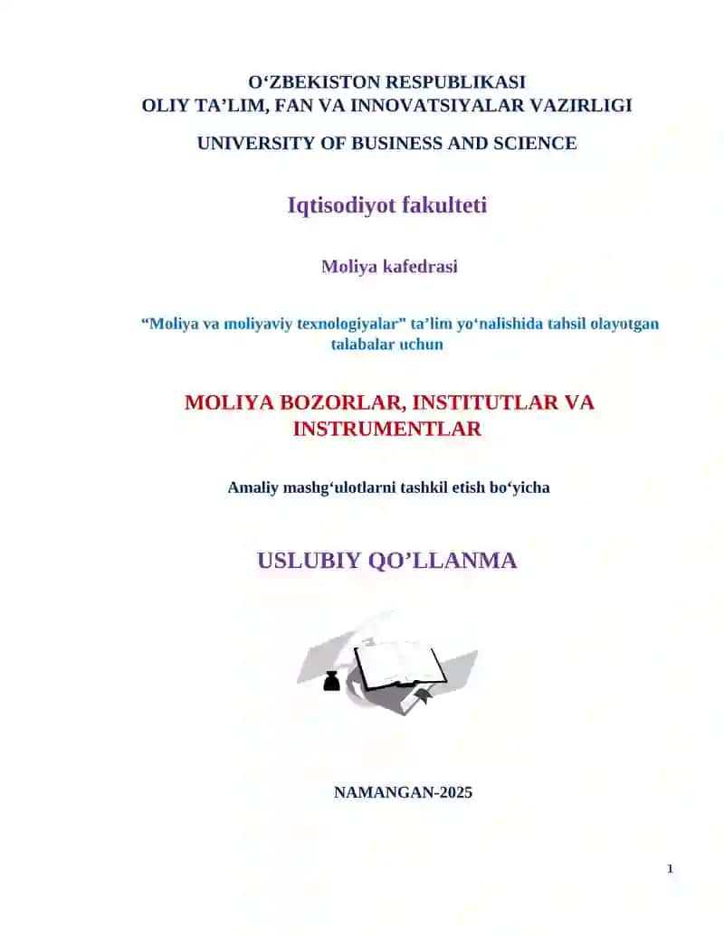 Moliya bozorlar, institutlar va instrumentlar