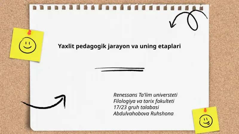 Yaxlit pedagogik jarayon va uning etaplari 1