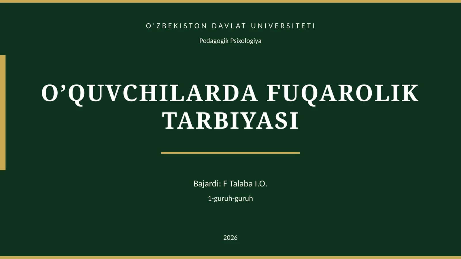 O’QUVCHILARDA FUQAROLIK TARBIYASI 1