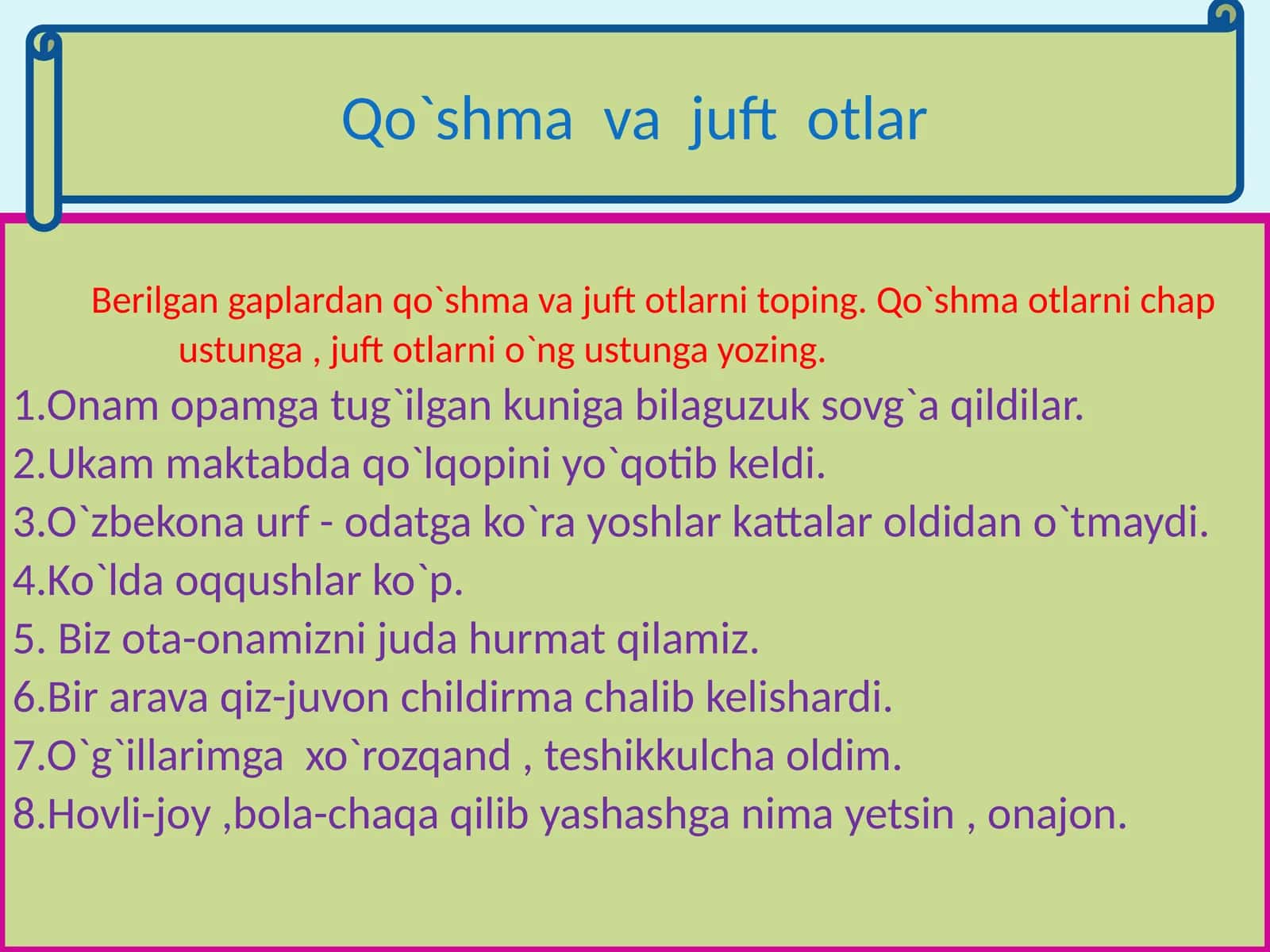 O'zbekona urf-odatga ko'ra yoshlar katta laroldi 1