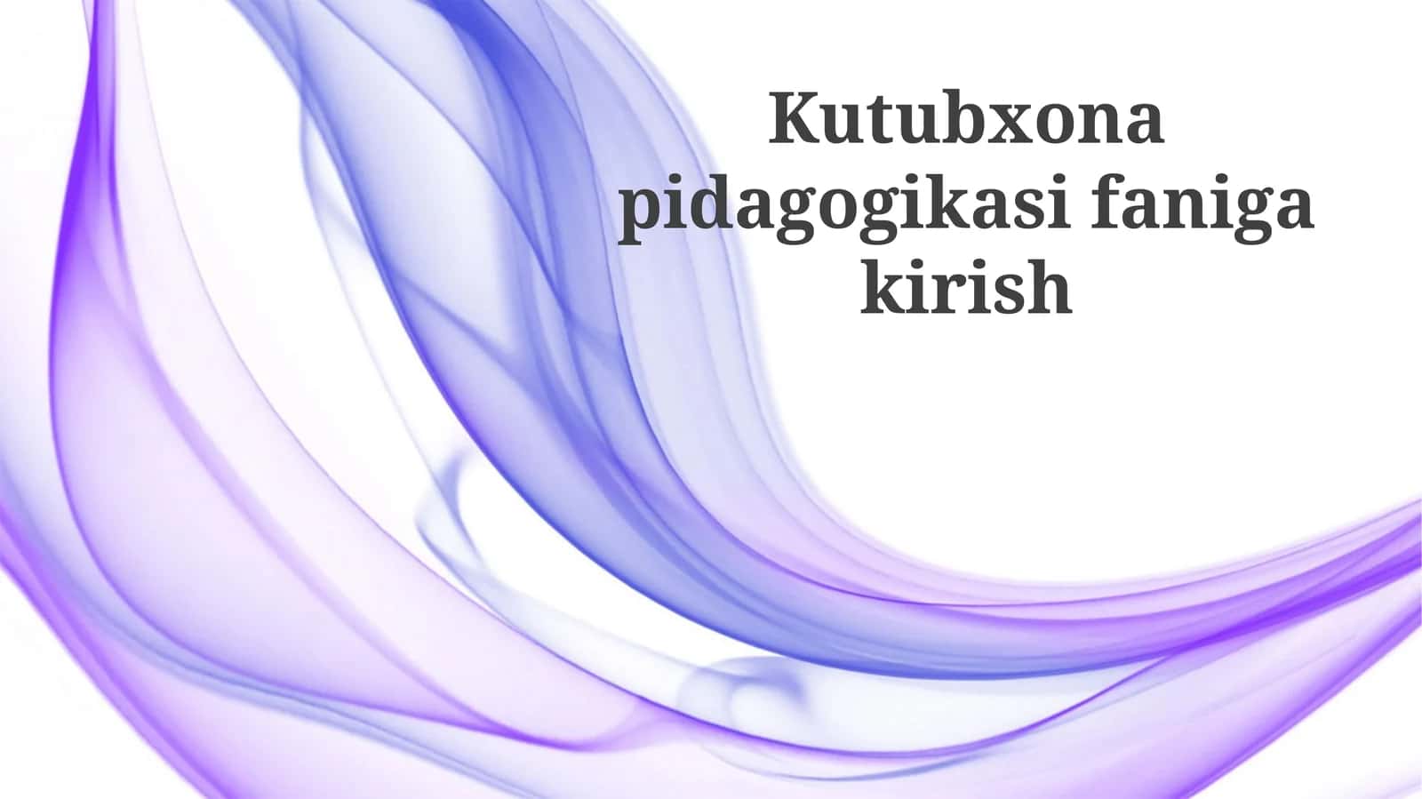 Kutubxona pedagogikasiga kirish 1