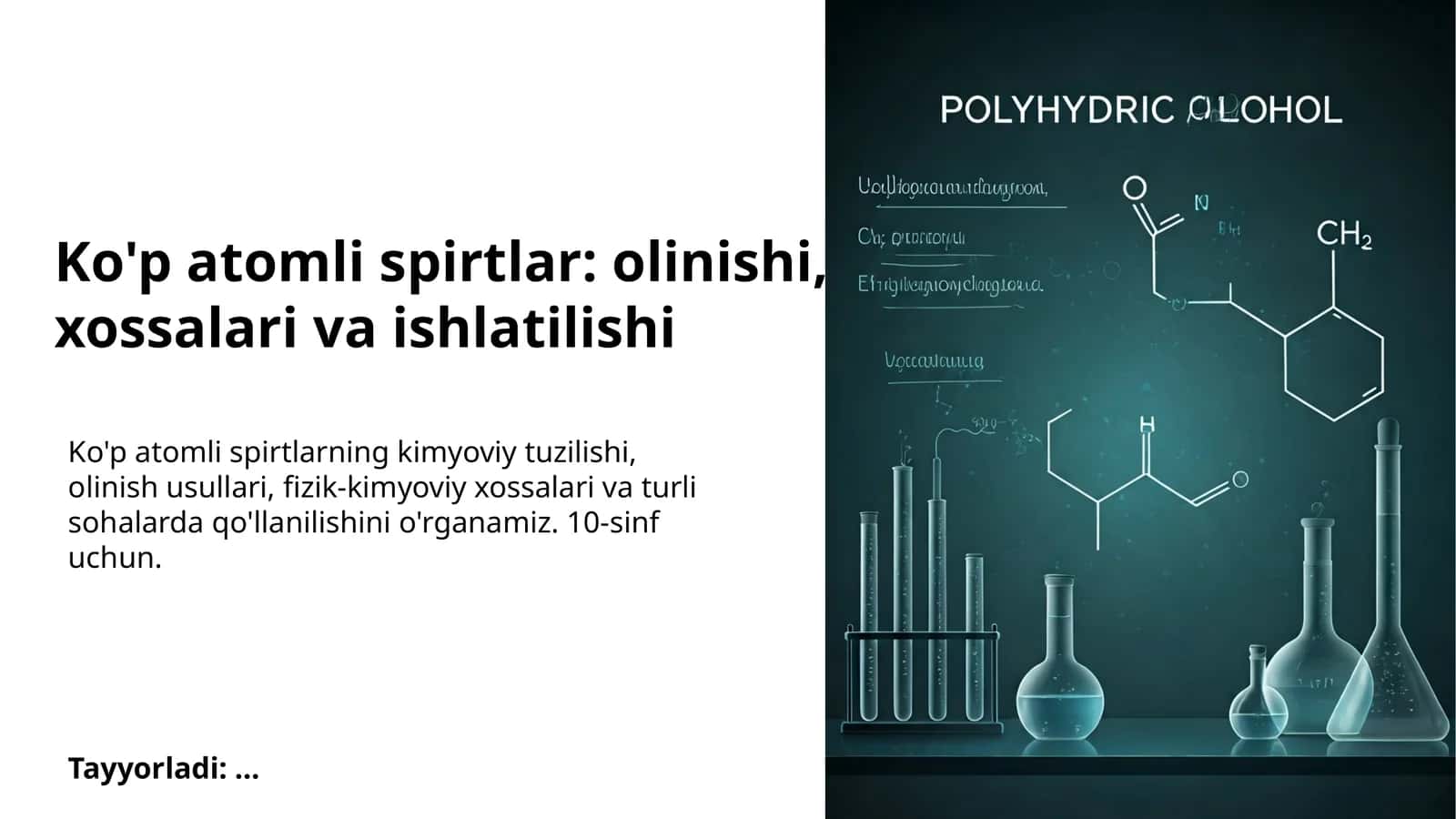 Ko'p atomli spirtlar: olinishi, xossalari va ishlatilishi 1