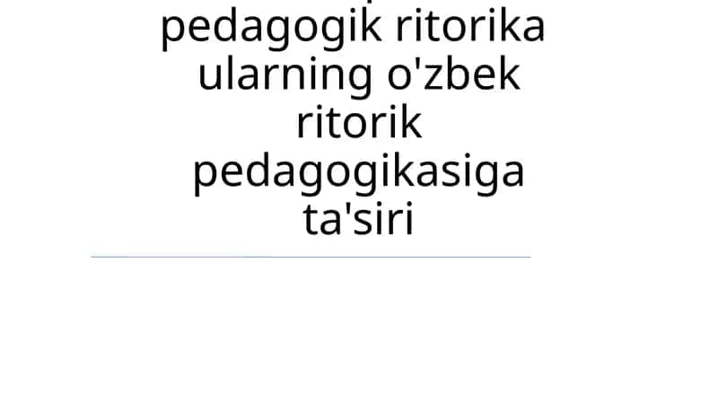 G'arbiy Yevropada Pedagogik Ritorika 1