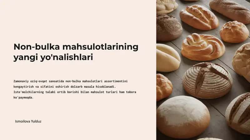 Non-bulka mahsulotlarining yangi yo'nalishlari 1