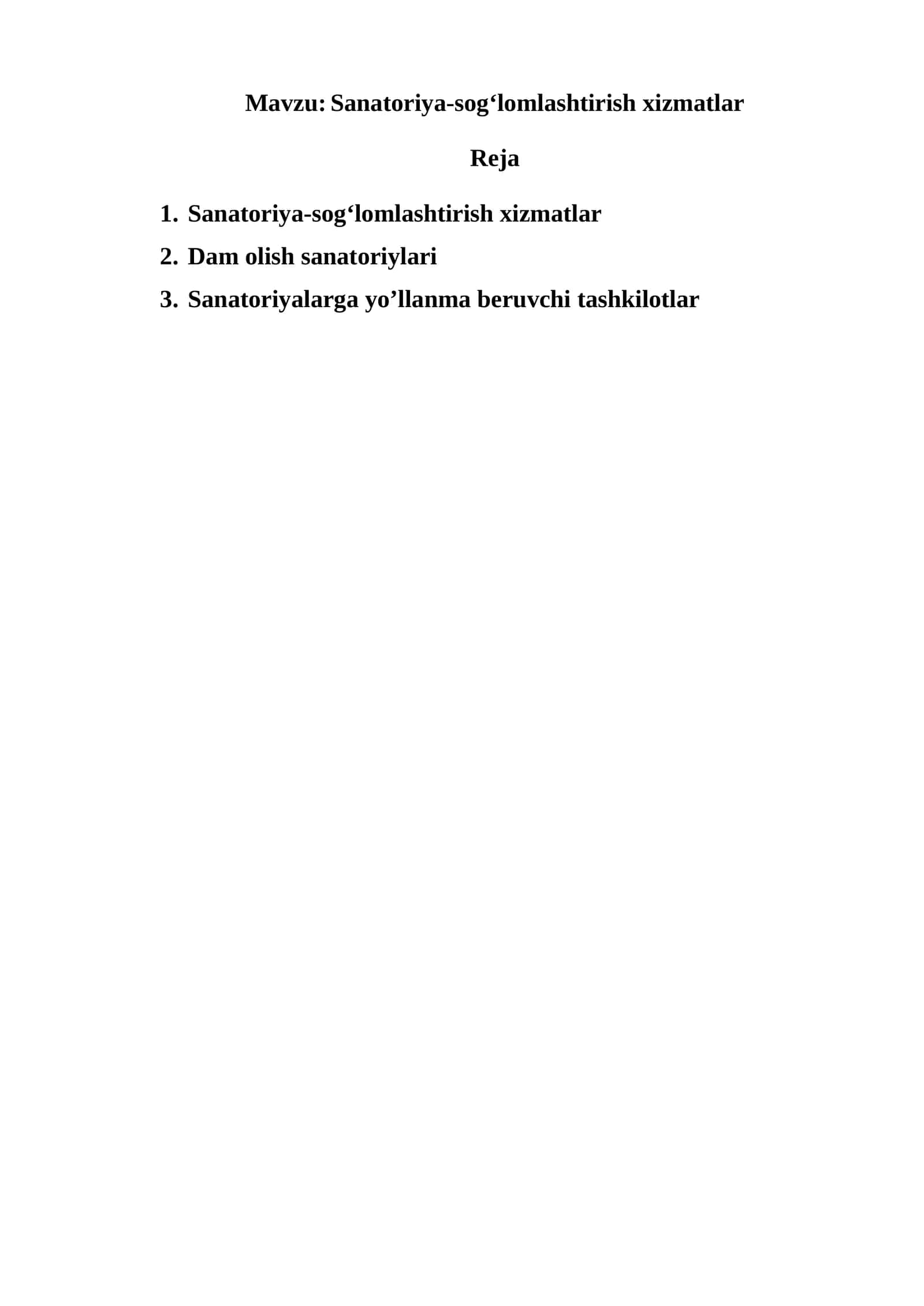 Sanatoriya-sog‘lomlashtirish xizmatlar 1