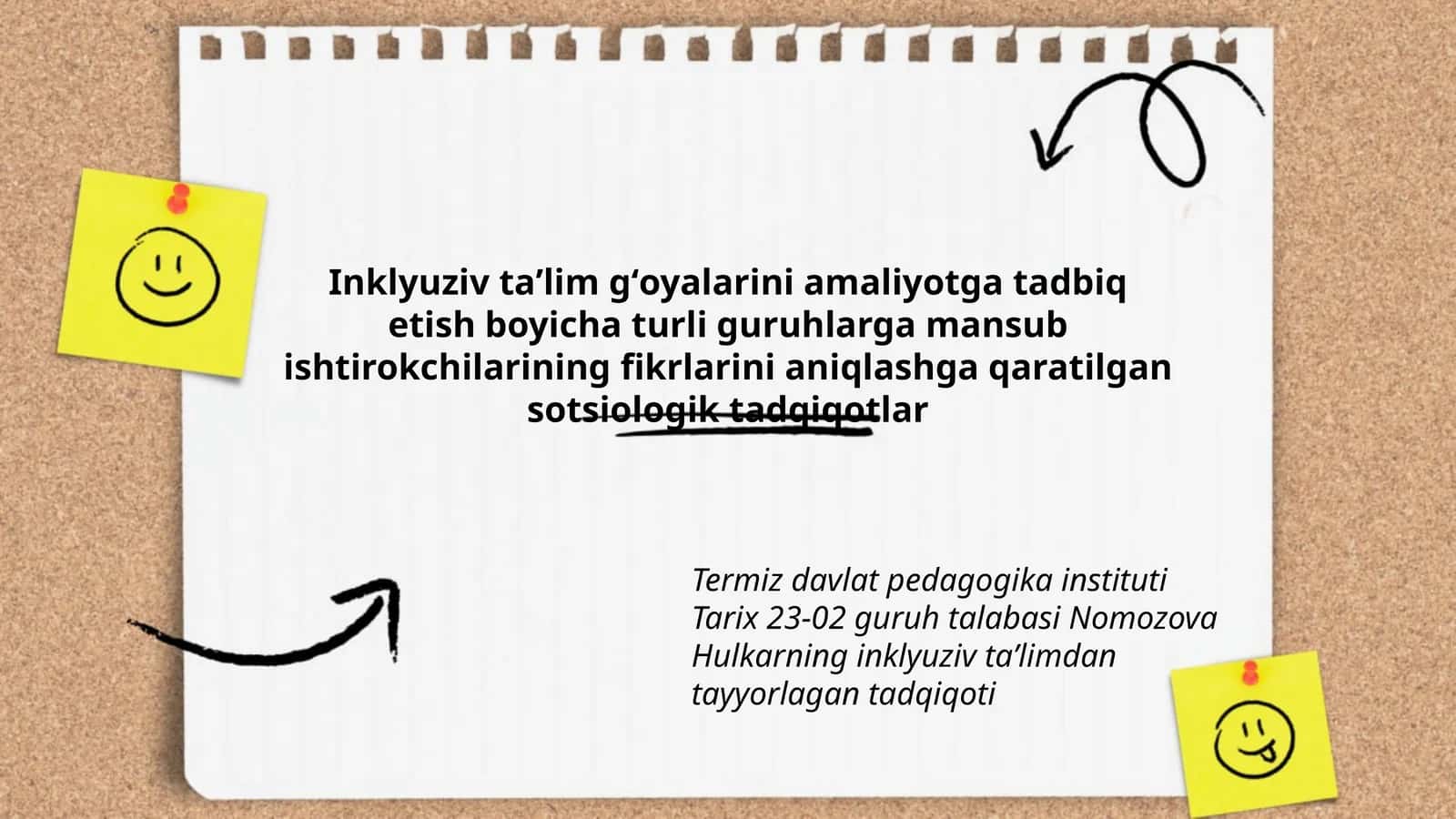 Nomozova Hulkarning inklyuziv taʼlimdan tayyorlagan tadqiqoti 1