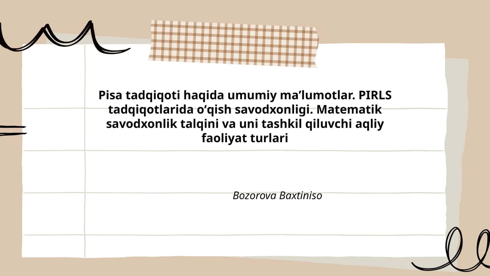 Pisa tadqiqoti haqida umumiy maʼlumotlar 1