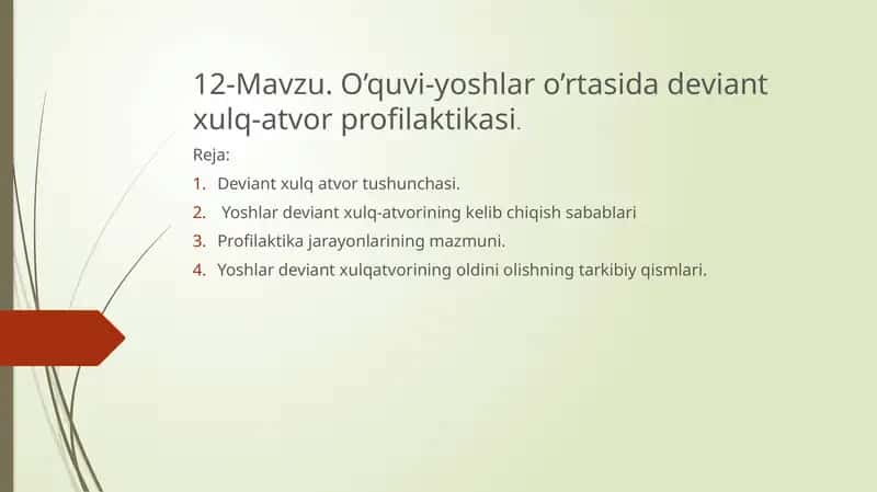 Deviant xulq-atvor profilaktikasi 1