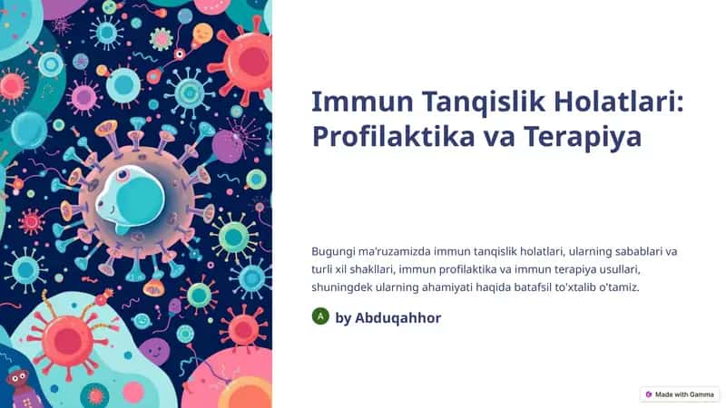 Immun Tanqislik Holatlari: Profilaktika va Terapiya 1