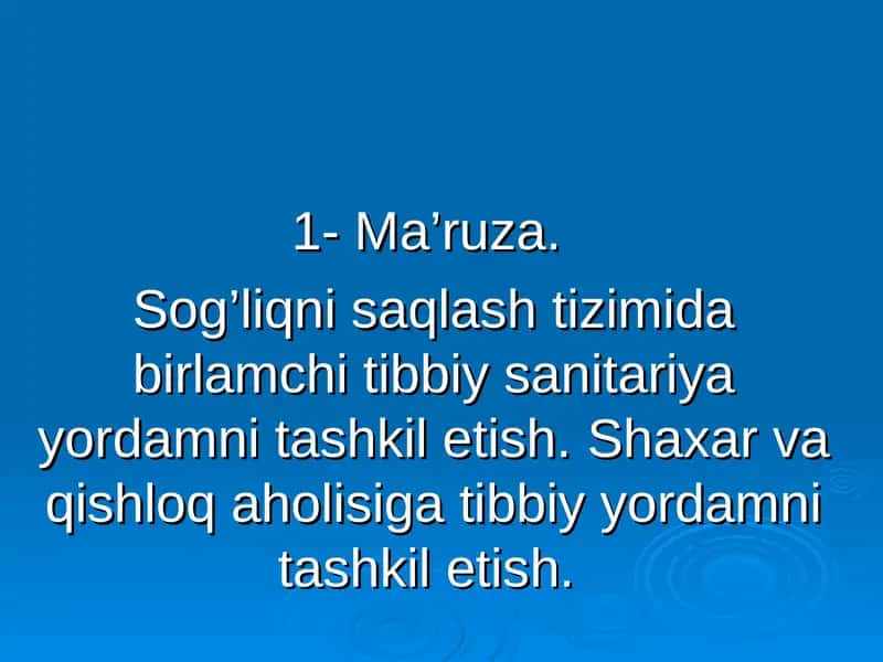 Salomatlikni muhofazalash 1