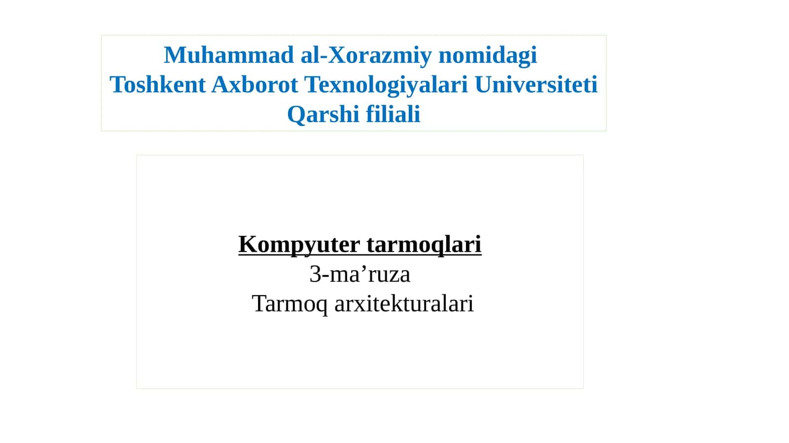 Kompyutertarmoqlari 1