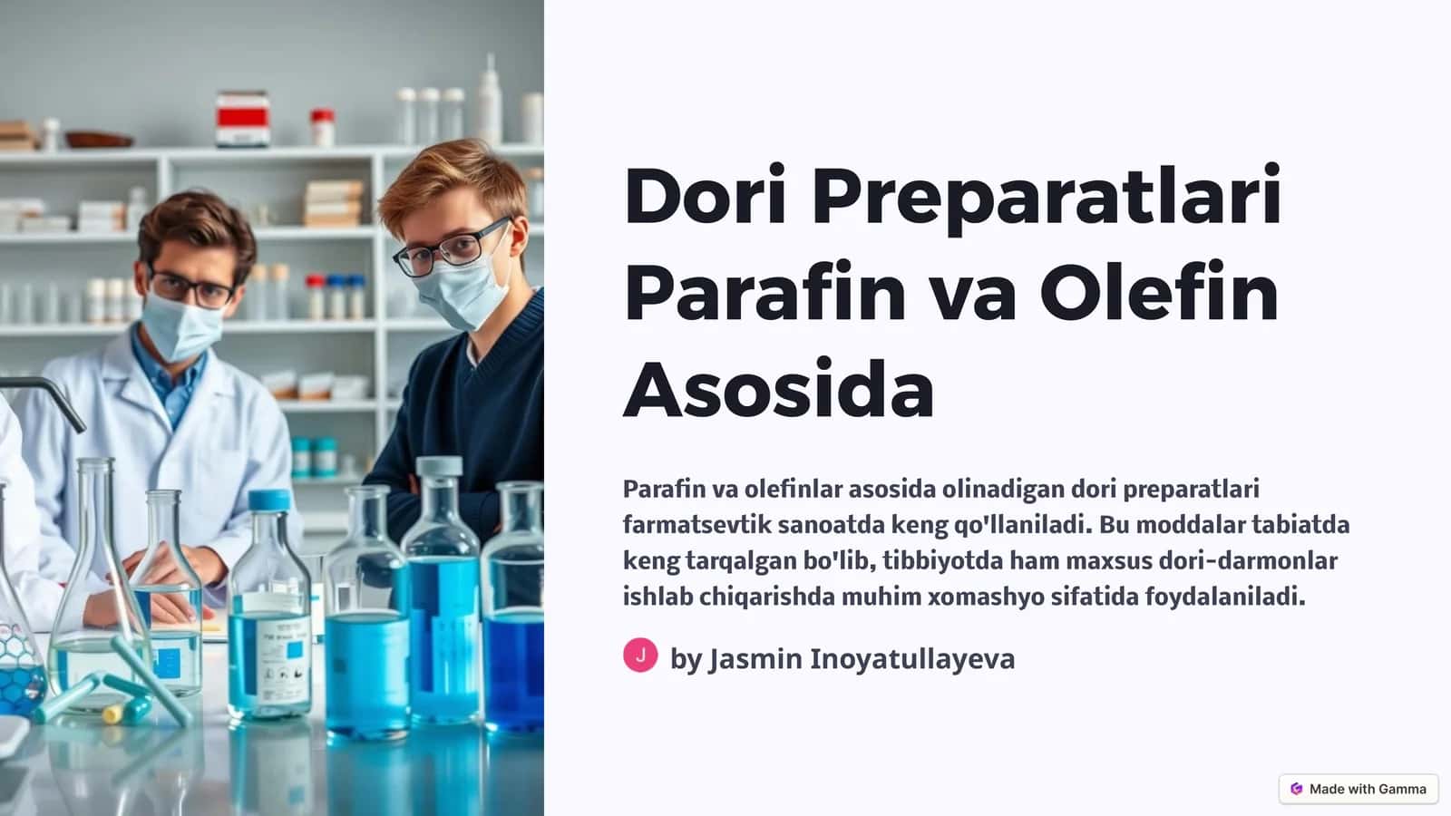 Dori Preparatlari Parafin va Olefin Asosida 1