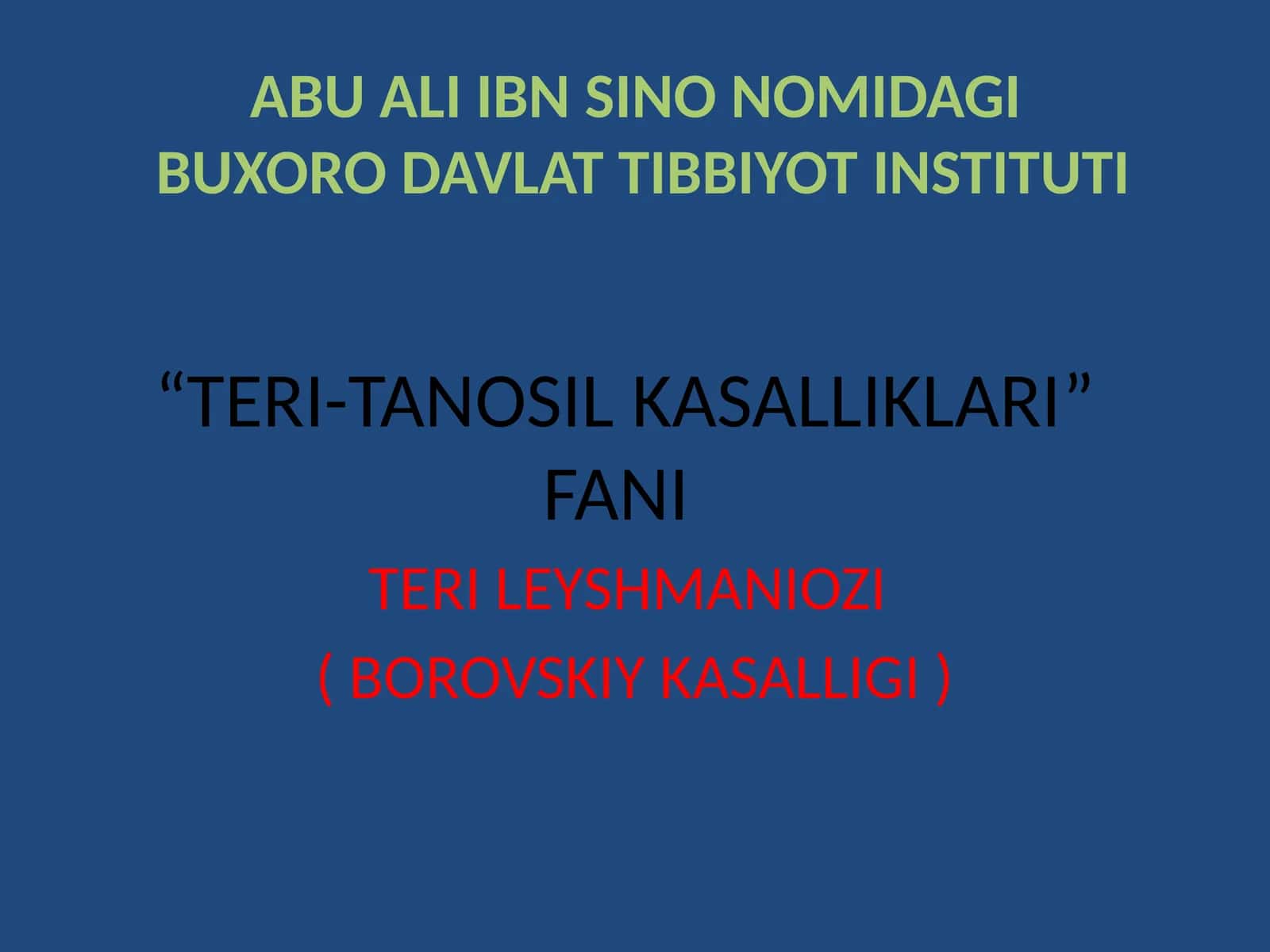 TERI LEYSHMANIOZI 1