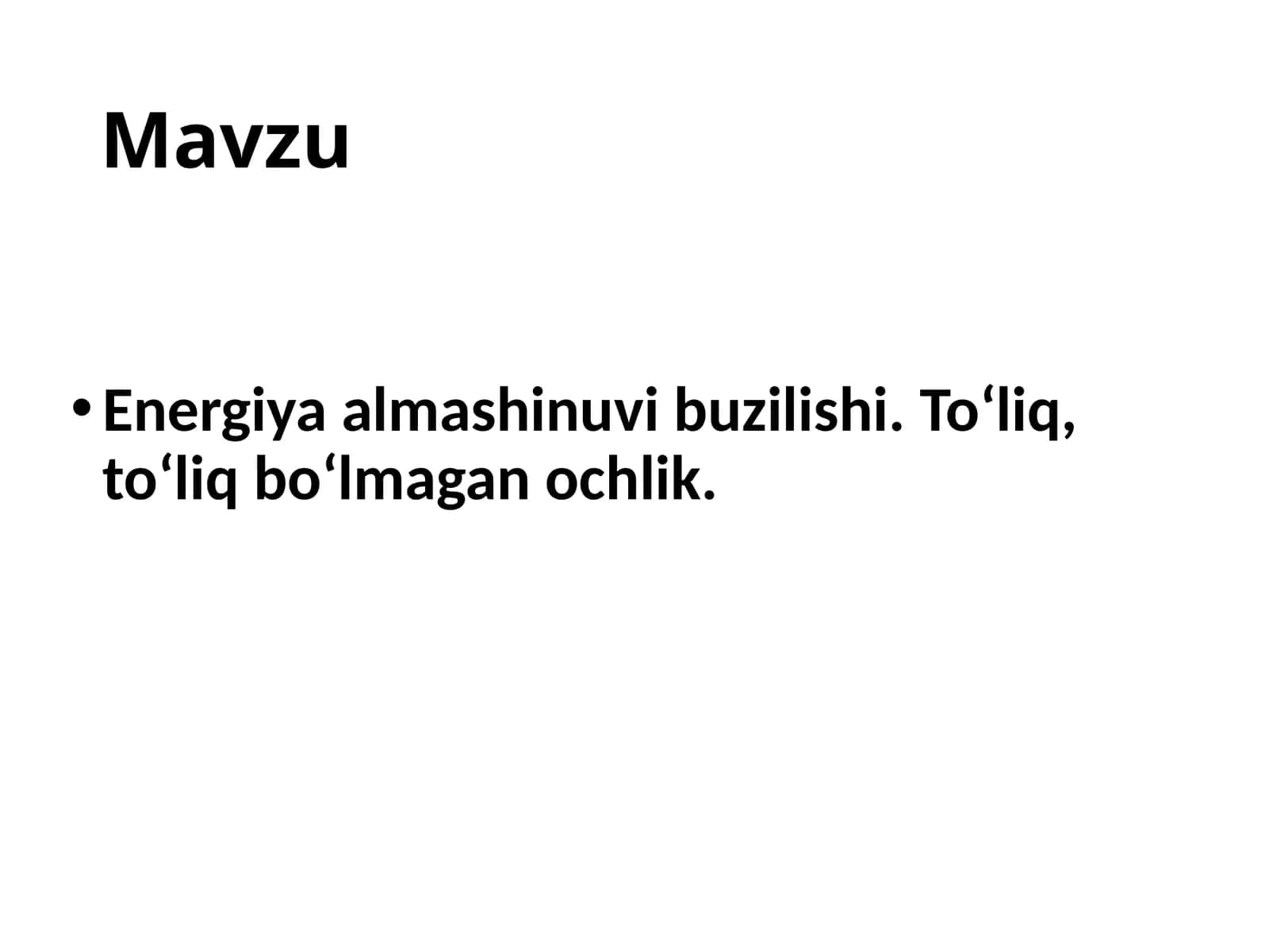 Energiya almashinuvi buzilishi 1