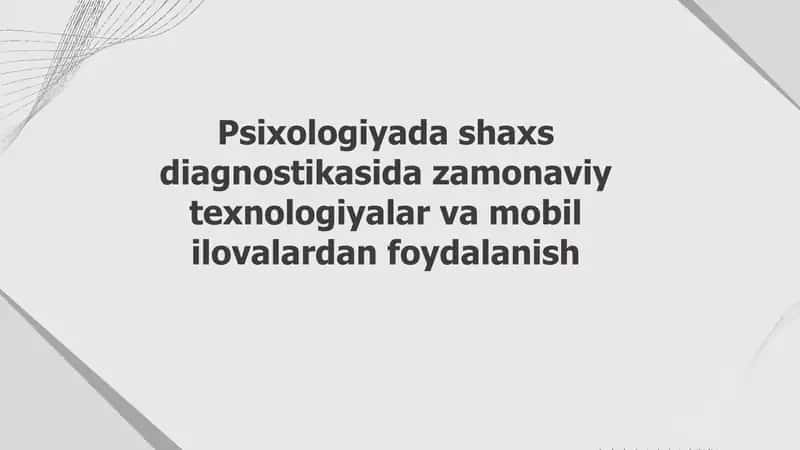 Psixologiyada shaxs diagnostikasi 1