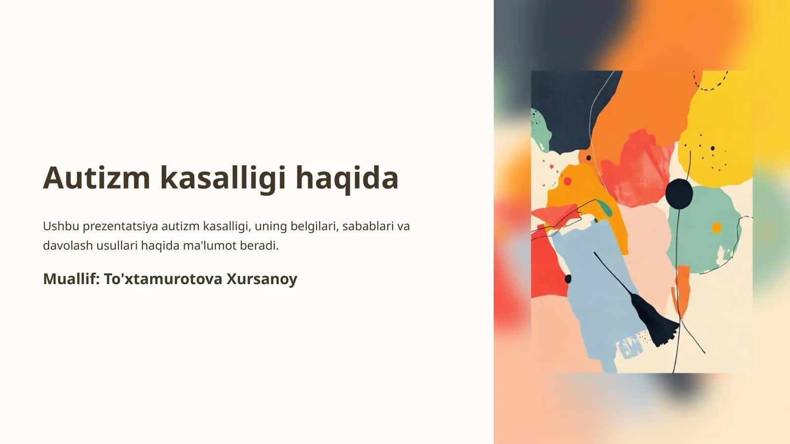 Autizm kasalligi haqida 1