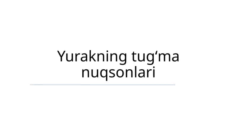 Yurakning tugʻma nuqsonlari 1