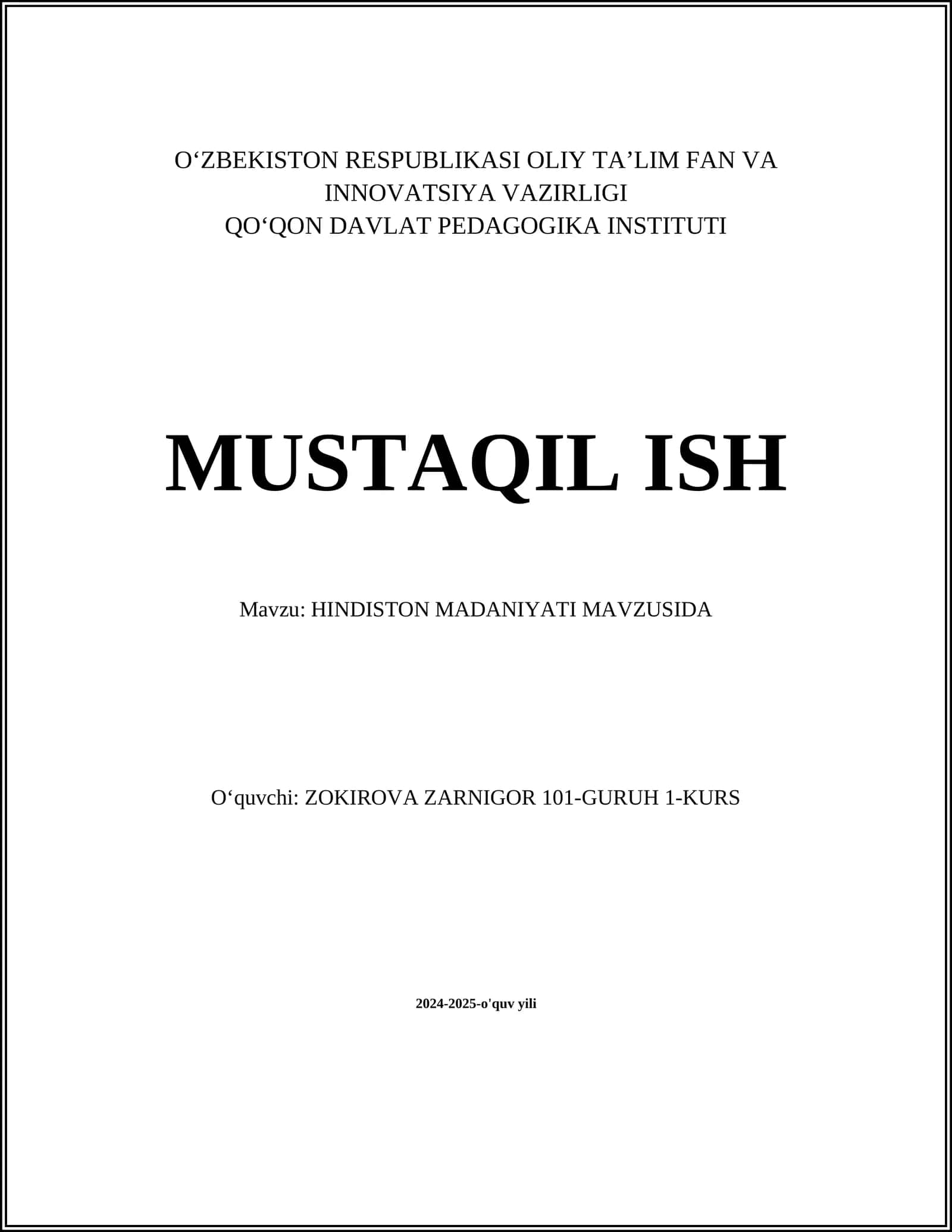 HINDISTON MADANIYATI 1